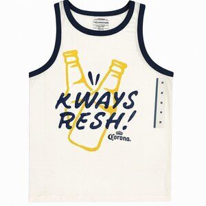 Corona “Always Fresh” White & Yellow Tank Top – Size M | Vibrant Summer Style